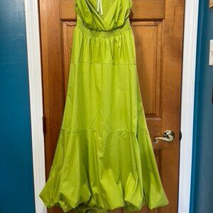 Anthropologie V-Neck Tiered Bubble-Hem Dress